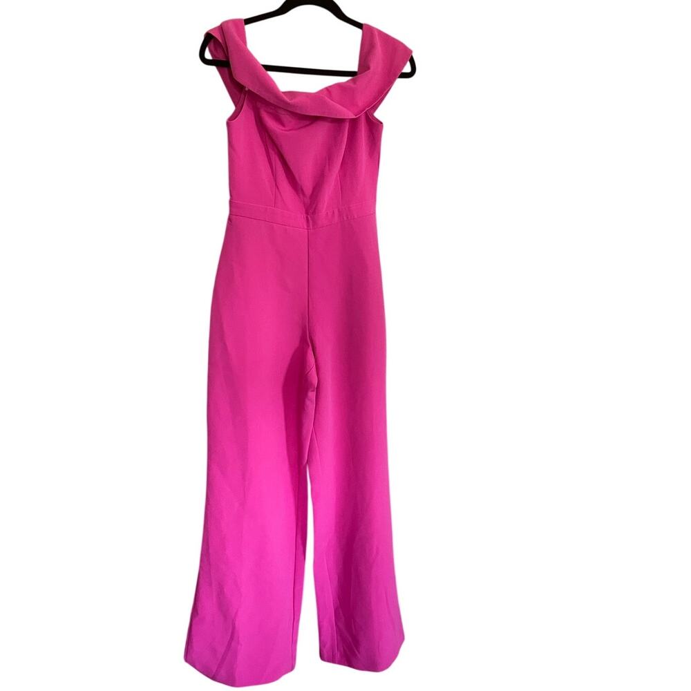 Laundry by Shelli Segal Pink Wide-Leg Jumpsuit Occasion Barbiecore Statement-S - Picture 2 of 5
